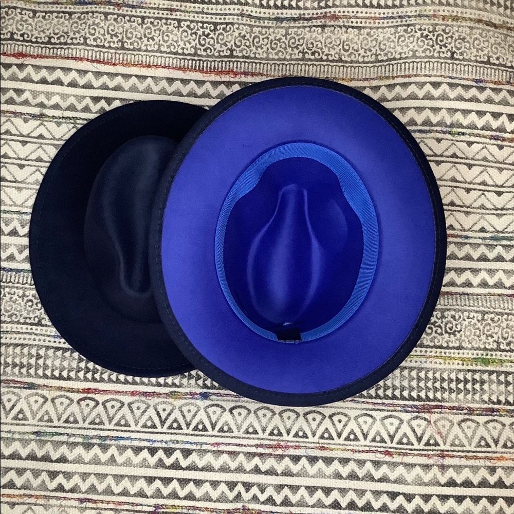 Navy Blue Fedora / Royal Blue Bottom